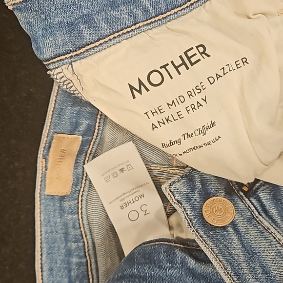 💕MOTHER💕 Mid Rise Dazzler Ankle Fray Jeans - Riding The Cliffside 30 NWOT - Picture 16 of 16